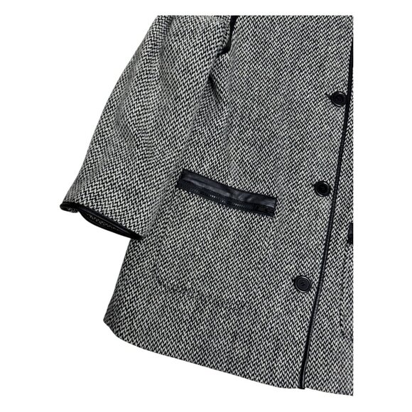 LUBA Wool Blend Vintage Retro Casual Winter Trench Pea Coat Womens 8 Petite - Picture 6 of 6